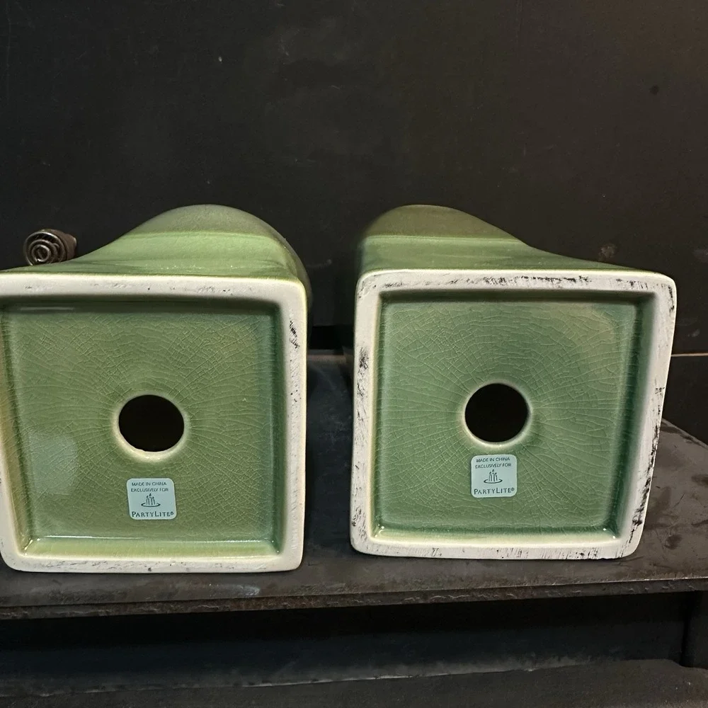 Partylite Nature's Garden Pillar Holder Pair 6" & 8"‎ EUC! - Picture 6 of 12